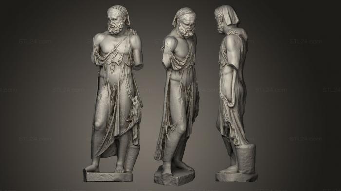 Статуи античные и исторические (Геракл, STKA_0848) 3D модель для ЧПУ станка
